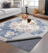 Non-Slip Rug Pads 8 x 10 ft, 100% Waterproof Extra Large Area Rugs Non Skid Rug Pad for All Floors and Finishes Durable Hardwood Floor Protective Felt Keeps Rugs in Place, Safe and Secure