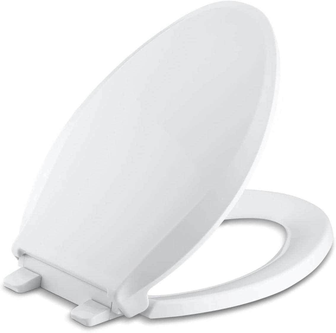 KOHLER 4636-RL-96 Cachet ReadyLatch Elongated Toilet Seat Slow Close Soft Close, Toilet Seat Quiet Lid, Contoured Grip-Tight Bumpers Installation Hardware, Apartment Essentials, Biscuit