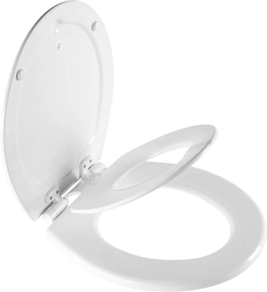 Mayfair NextStep2 Toilet Seat with Built-In Potty Training Seat, Slow-Close, Removable that will Never Loosen, Elongated, White, 2-Pack