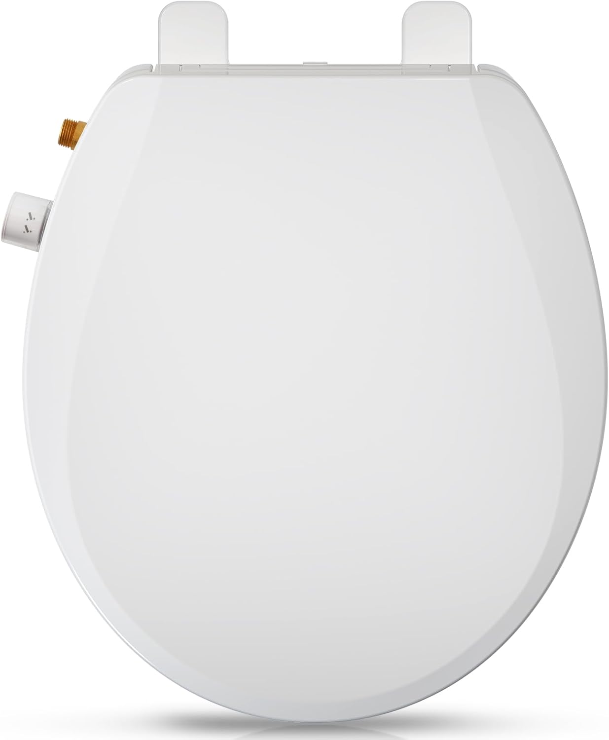 Clirass Elongated Bidet Toilet Seat with Quiet-Close, Non-Electric Bidet Mode with Dual Nozzles, Fit Elongated Toilet Seat, Adjustable Water Pressure with Brass inlet (Elongated)