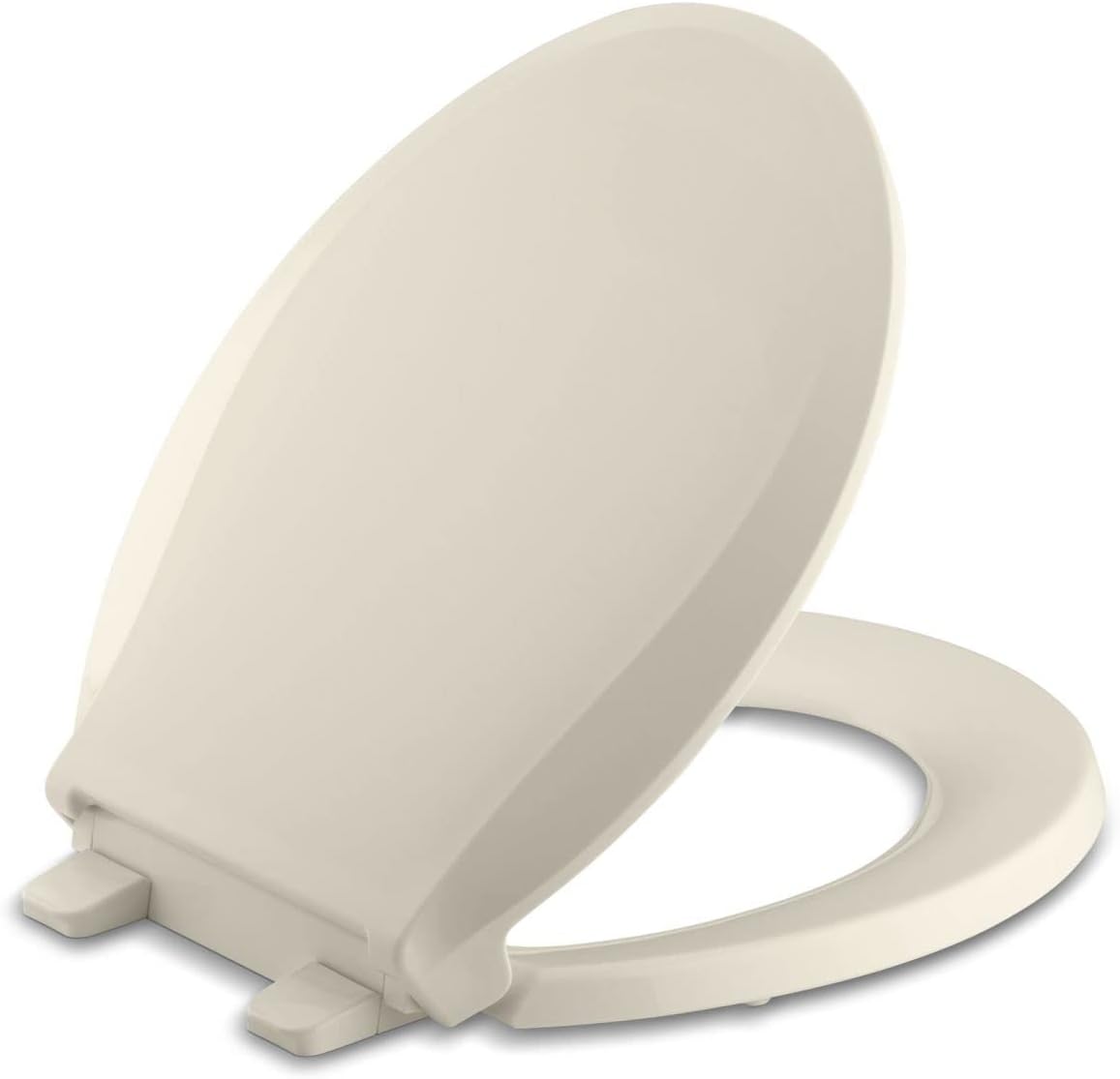 KOHLER 4636-RL-96 Cachet ReadyLatch Elongated Toilet Seat Slow Close Soft Close, Toilet Seat Quiet Lid, Contoured Grip-Tight Bumpers Installation Hardware, Apartment Essentials, Biscuit