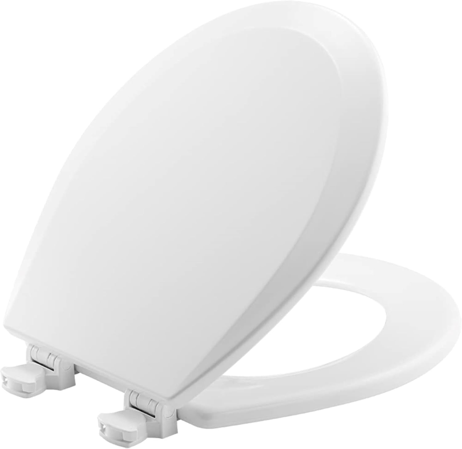 Bemis 1500EC Durable Wood Toilet Seat with Easy Clean Hinges, Made in USA, Elongated, White, 2-Pack