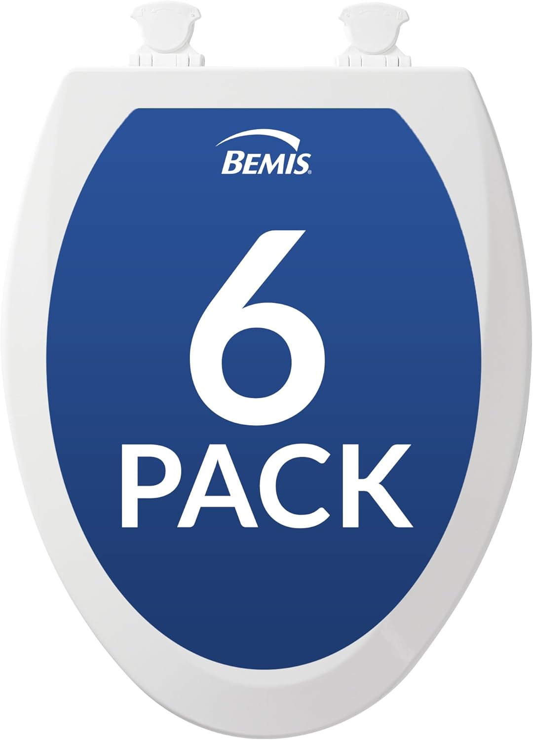 Bemis 1500EC Durable Wood Toilet Seat with Easy Clean Hinges, Made in USA, Elongated, White, 2-Pack