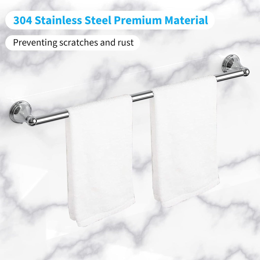 Newfun 8-Pieces Polished Chrome Bathroom Accessories Set, 24 Inch Bath Towel Bar Set, SUS 304 Stainless Steel Bathroom Hardware Set, Towel Racks for Bathroom Wall Mounted