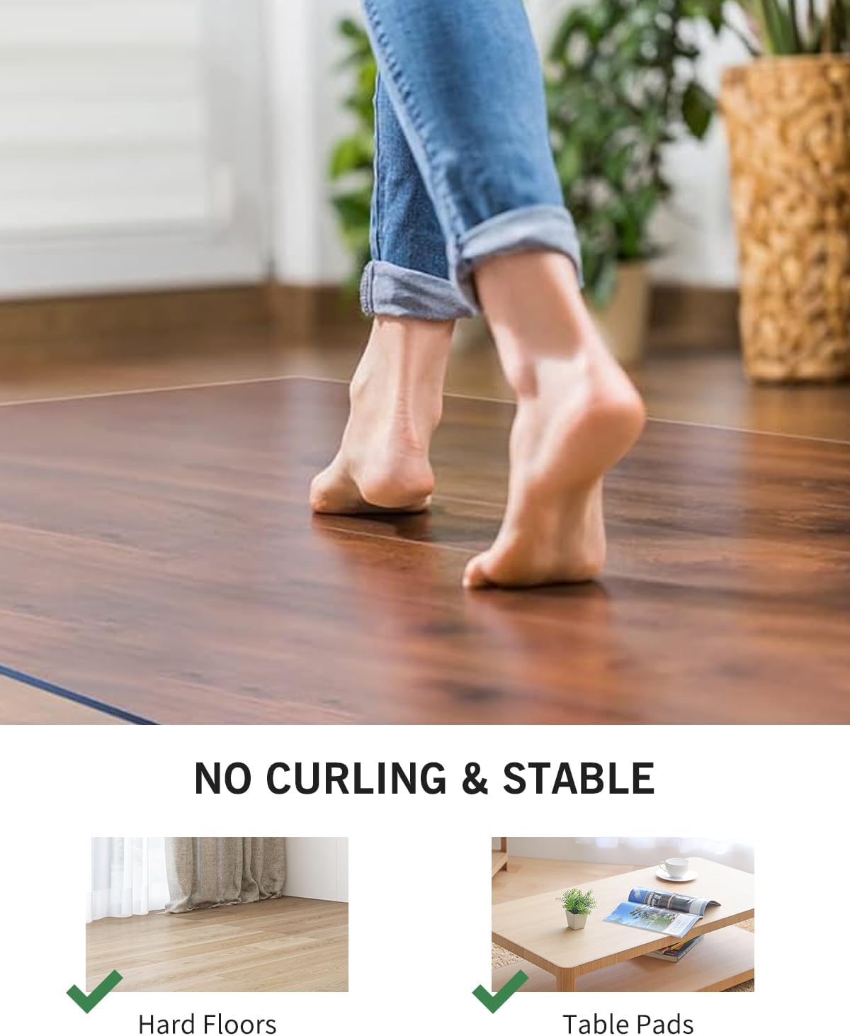 FURKIT Area Mat for Hard Floor, 6'×9' Transparent PVC Area Rug for Home, Waterproof No Smell Protector for Dining Room, Large Durable Mats for Rolling Chair, Kitchen, Living Room, High Traffic Area