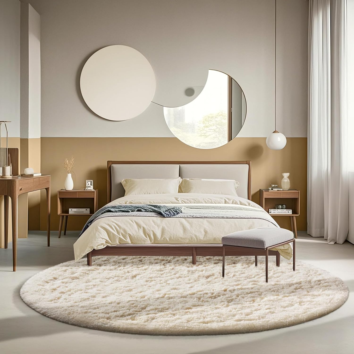 Ophanie 5x8 Blue Rugs for Living Room, Kids Nursery Rug Aesthetic, Playroom Navy Area Rugs for Boys Girls Teen Home Decor, Fluffy Fuzzy Soft Plush Shaggy Bedside Floor Bedroom Carpet for Teen