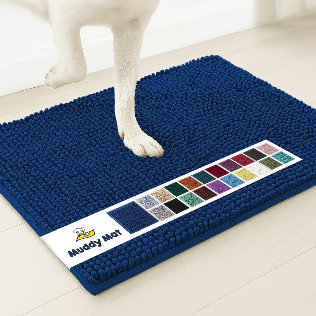 Muddy Mat® | Super Absorbent Door Mat Indoor, Microfiber Quick Dry Chenille Entryway Rug, Non-Slip Front Door Mat, Indoor Mats for Entryway, Machine Washable Pet Rug, Grey XXXL 72"X48"