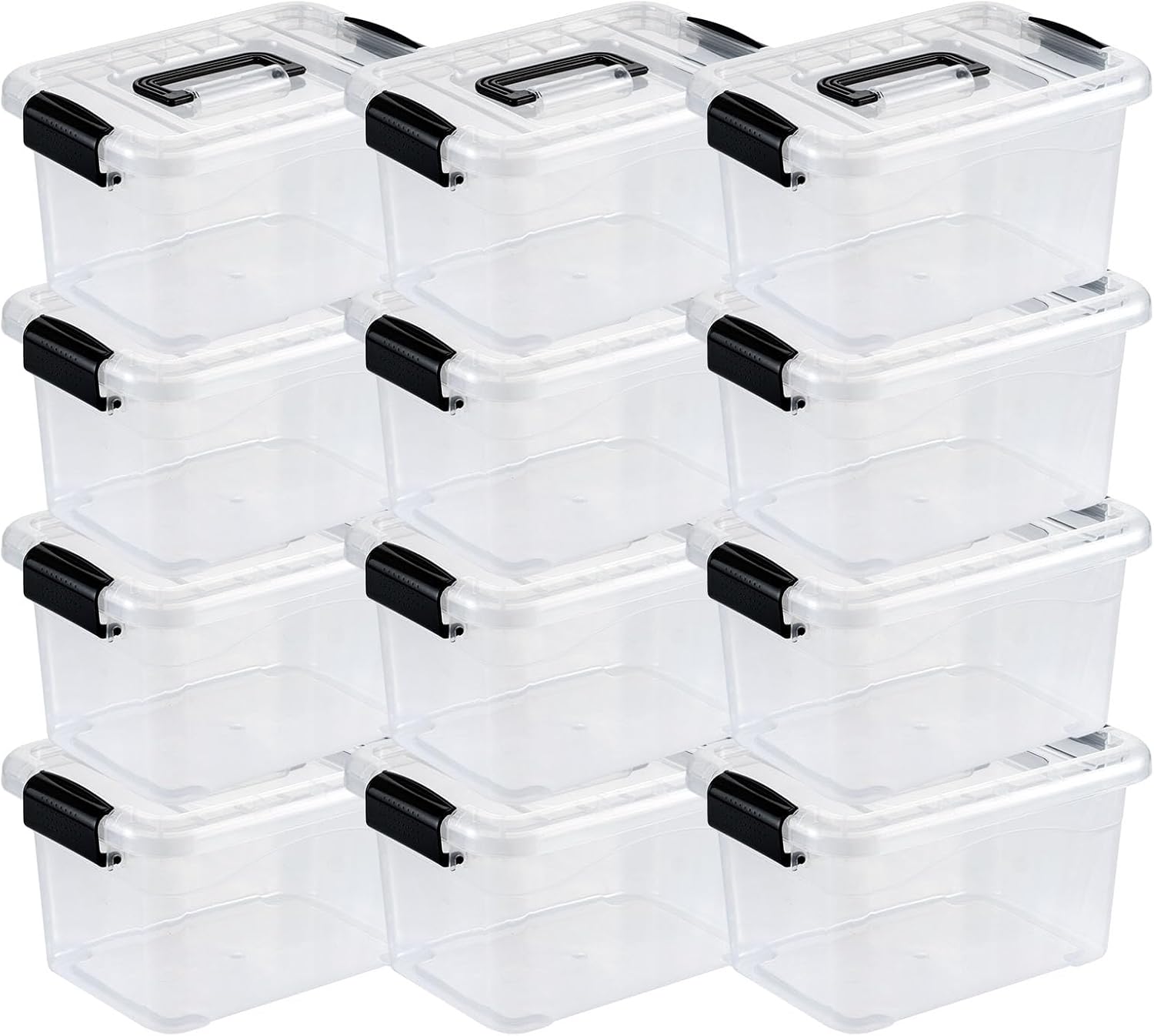 Nazhura 72 Quart Plastic Storage Bin, Stackable and Nestable Storage Boxes with Lids and Secure Latching Buckles, Large Storage Container (Clear, 72Quart-6Pack)