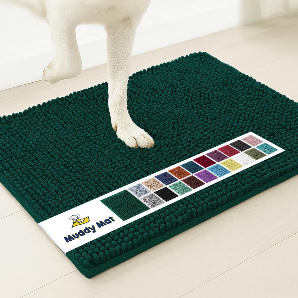 Muddy Mat® | Super Absorbent Door Mat Indoor, Microfiber Quick Dry Chenille Entryway Rug, Non-Slip Front Door Mat, Indoor Mats for Entryway, Machine Washable Pet Rug, Grey XXXL 72"X48"