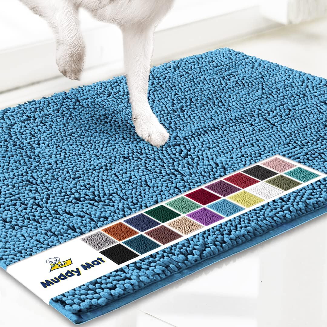 Muddy Mat® | Super Absorbent Door Mat Indoor, Microfiber Quick Dry Chenille Entryway Rug, Non-Slip Front Door Mat, Indoor Mats for Entryway, Machine Washable Pet Rug, Grey XXXL 72"X48"