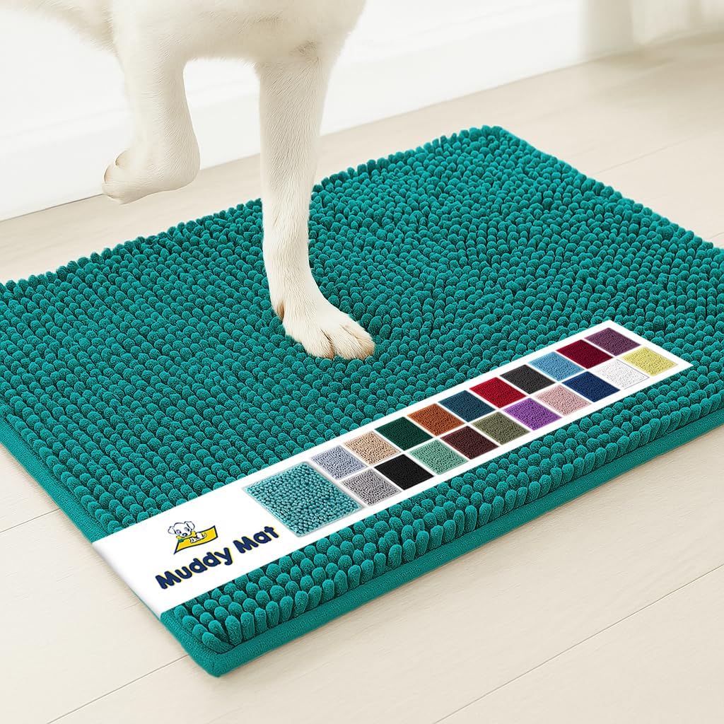 Muddy Mat® | Super Absorbent Door Mat Indoor, Microfiber Quick Dry Chenille Entryway Rug, Non-Slip Front Door Mat, Indoor Mats for Entryway, Machine Washable Pet Rug, Grey XXXL 72"X48"