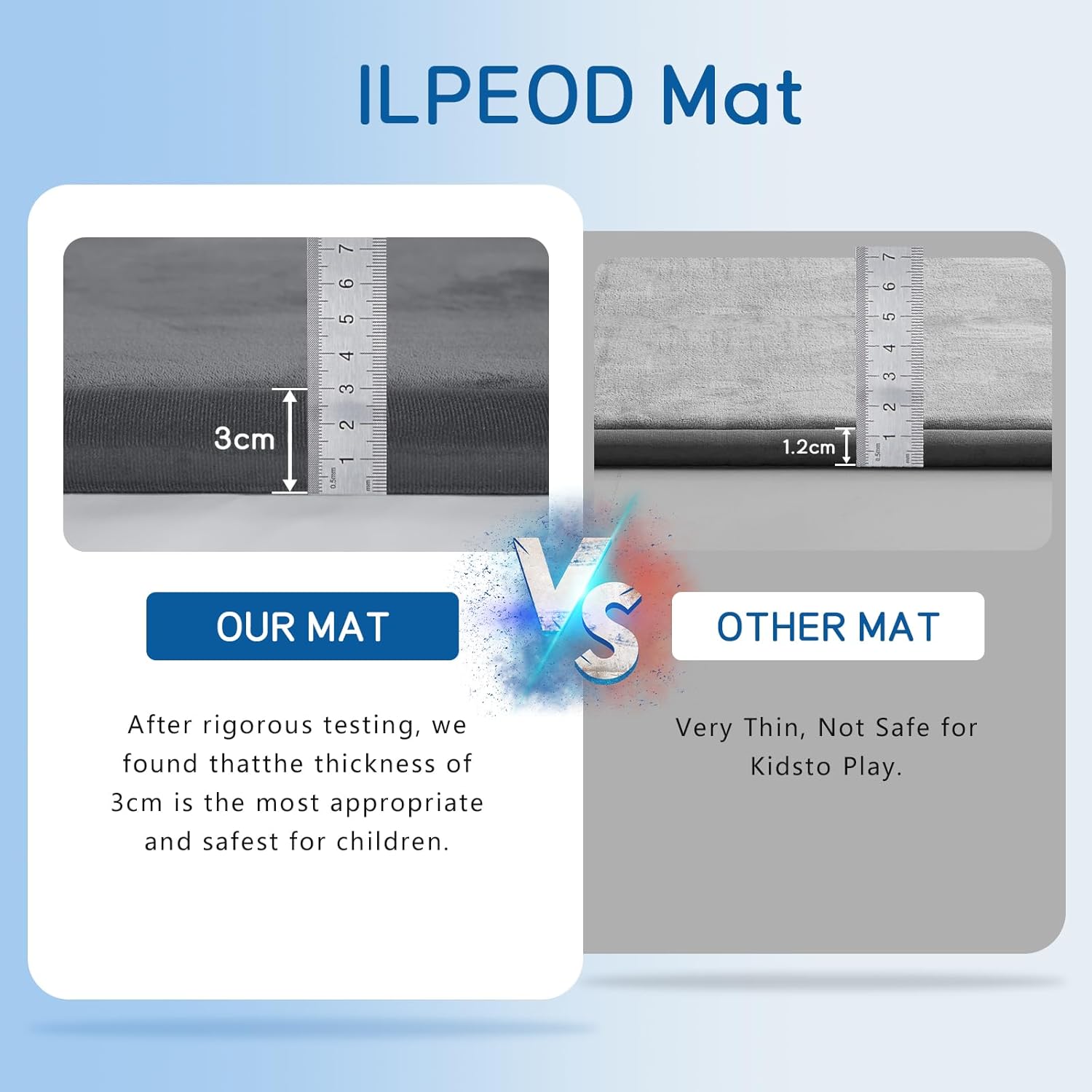 ILPEOD Baby Play Mat for Floor Tummy Time Nursery Rug Muscle Area Rug Playroom Rug Tatami Mat 6'7"x4'11" Memory Foam 1.3" Thick Crawling For Babies,Toddlers, Infants, Kids,Floor Mat(Grey)