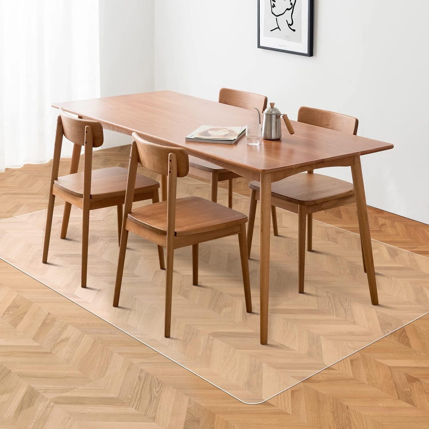 FURKIT Area Mat for Hard Floor, 6'×9' Transparent PVC Area Rug for Home, Waterproof No Smell Protector for Dining Room, Large Durable Mats for Rolling Chair, Kitchen, Living Room, High Traffic Area