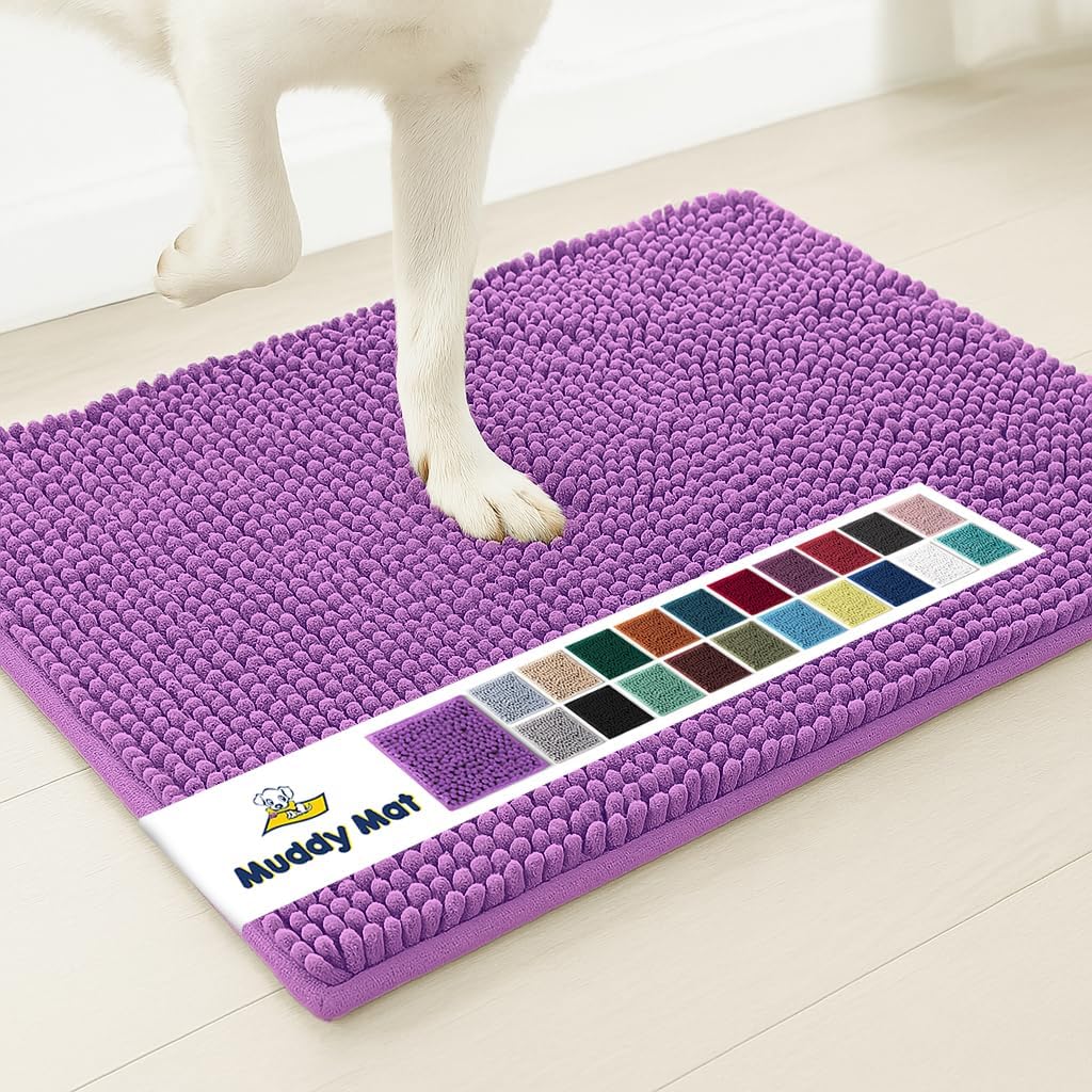 Muddy Mat® | Super Absorbent Door Mat Indoor, Microfiber Quick Dry Chenille Entryway Rug, Non-Slip Front Door Mat, Indoor Mats for Entryway, Machine Washable Pet Rug, Grey XXXL 72"X48"