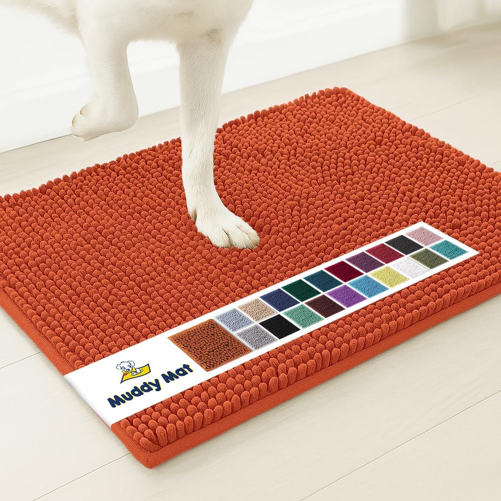 Muddy Mat® | Super Absorbent Door Mat Indoor, Microfiber Quick Dry Chenille Entryway Rug, Non-Slip Front Door Mat, Indoor Mats for Entryway, Machine Washable Pet Rug, Grey XXXL 72"X48"