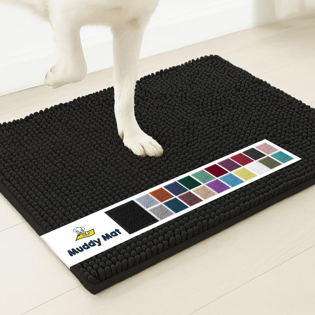 Muddy Mat® | Super Absorbent Door Mat Indoor, Microfiber Quick Dry Chenille Entryway Rug, Non-Slip Front Door Mat, Indoor Mats for Entryway, Machine Washable Pet Rug, Grey XXXL 72"X48"