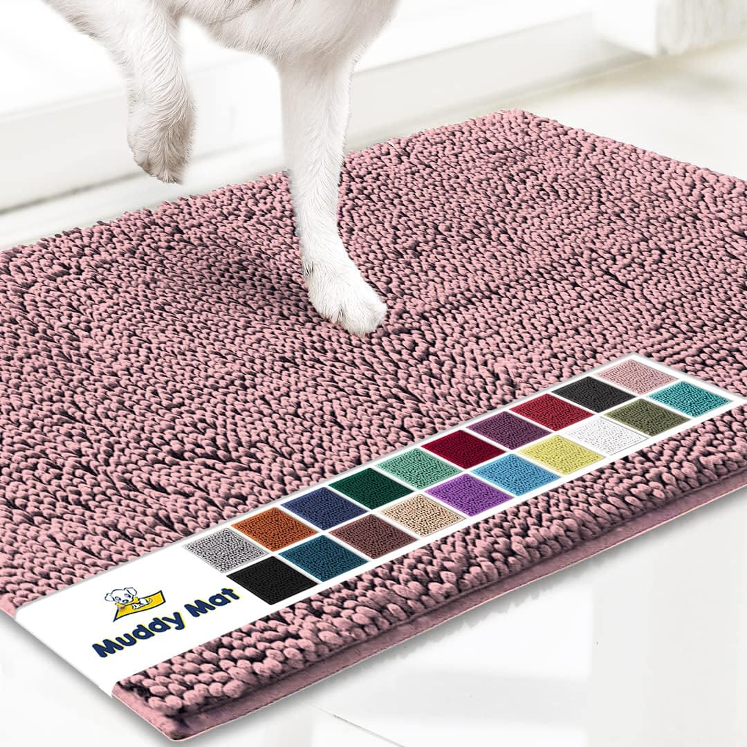 Muddy Mat® | Super Absorbent Door Mat Indoor, Microfiber Quick Dry Chenille Entryway Rug, Non-Slip Front Door Mat, Indoor Mats for Entryway, Machine Washable Pet Rug, Grey XXXL 72"X48"