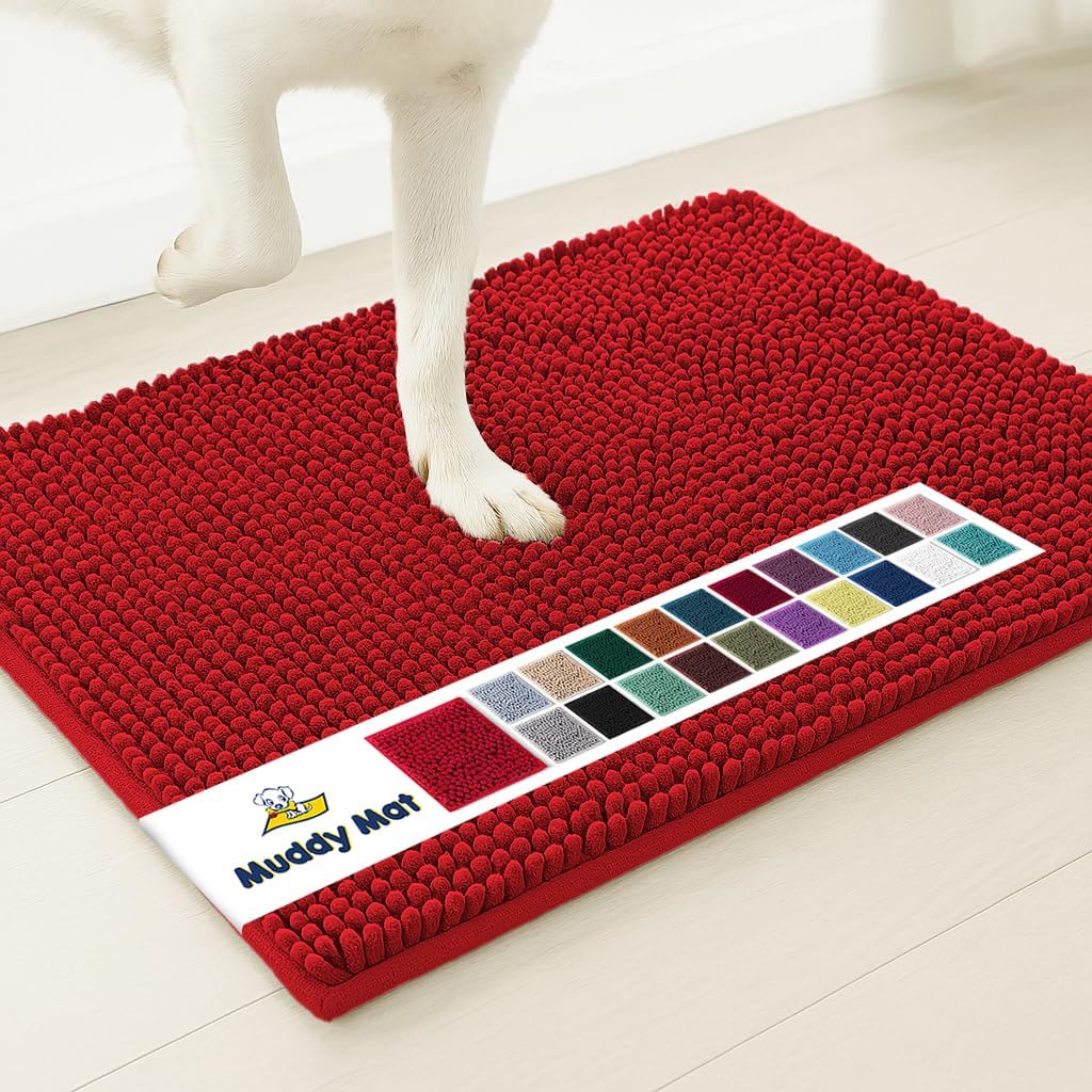 Muddy Mat® | Super Absorbent Door Mat Indoor, Microfiber Quick Dry Chenille Entryway Rug, Non-Slip Front Door Mat, Indoor Mats for Entryway, Machine Washable Pet Rug, Grey XXXL 72"X48"