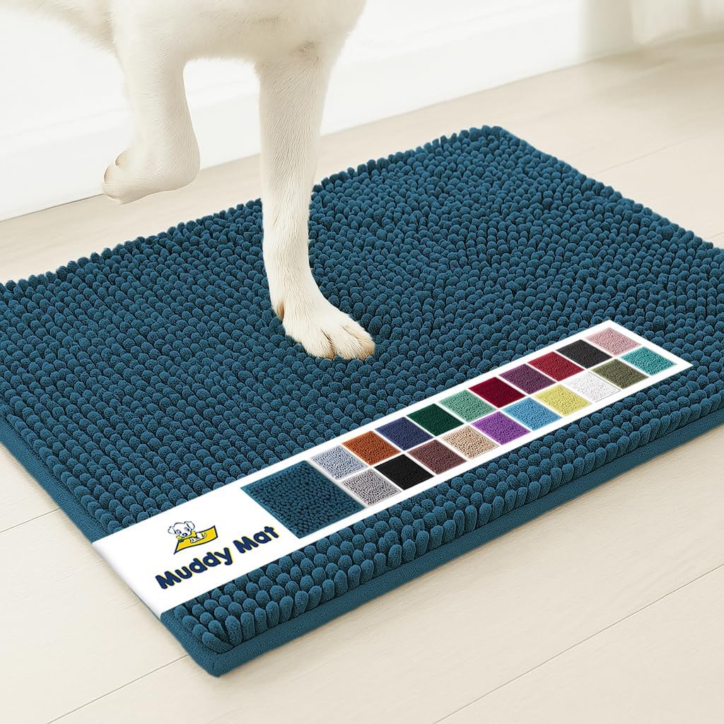 Muddy Mat® | Super Absorbent Door Mat Indoor, Microfiber Quick Dry Chenille Entryway Rug, Non-Slip Front Door Mat, Indoor Mats for Entryway, Machine Washable Pet Rug, Grey XXXL 72"X48"