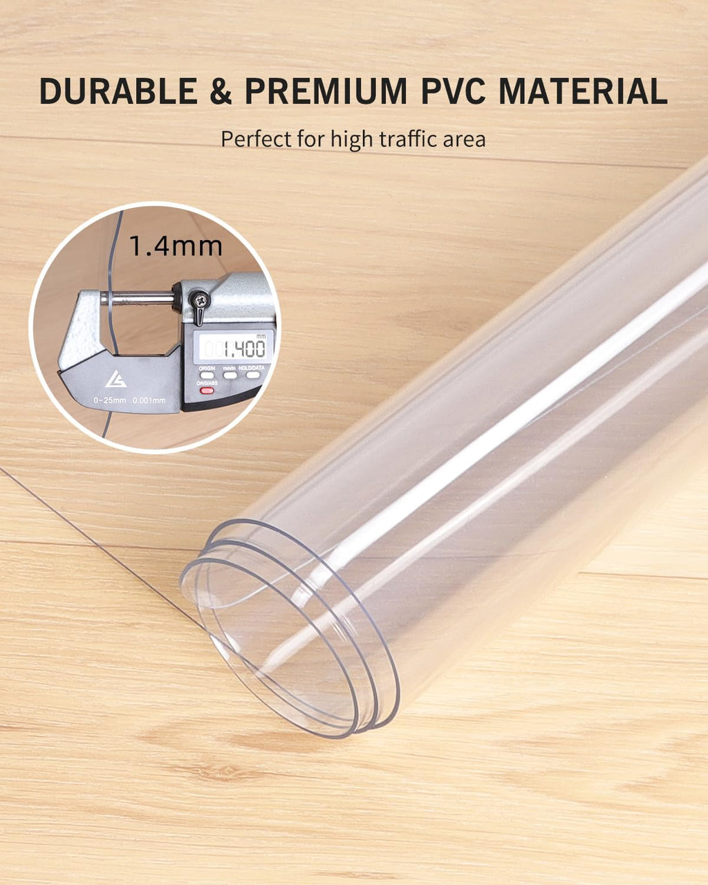 FURKIT Area Mat for Hard Floor, 6'×9' Transparent PVC Area Rug for Home, Waterproof No Smell Protector for Dining Room, Large Durable Mats for Rolling Chair, Kitchen, Living Room, High Traffic Area