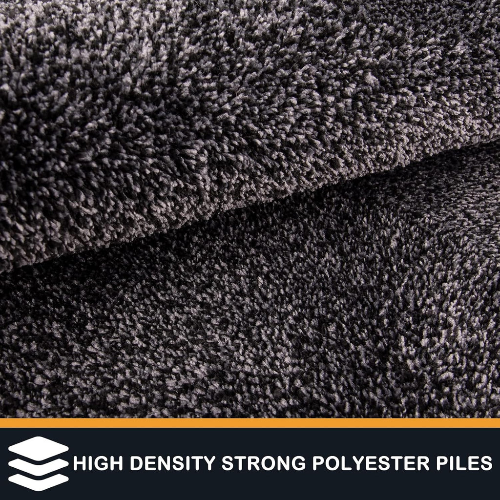 PURRUGS Easy Care Area Rug 4ft x 6ft, Non-Slip Machine Washable Entryway Rug, Dog Door Mat, Stain Resistant Accent Rug for Hallway, Living Room, Bedroom and Mudroom, Charcoal