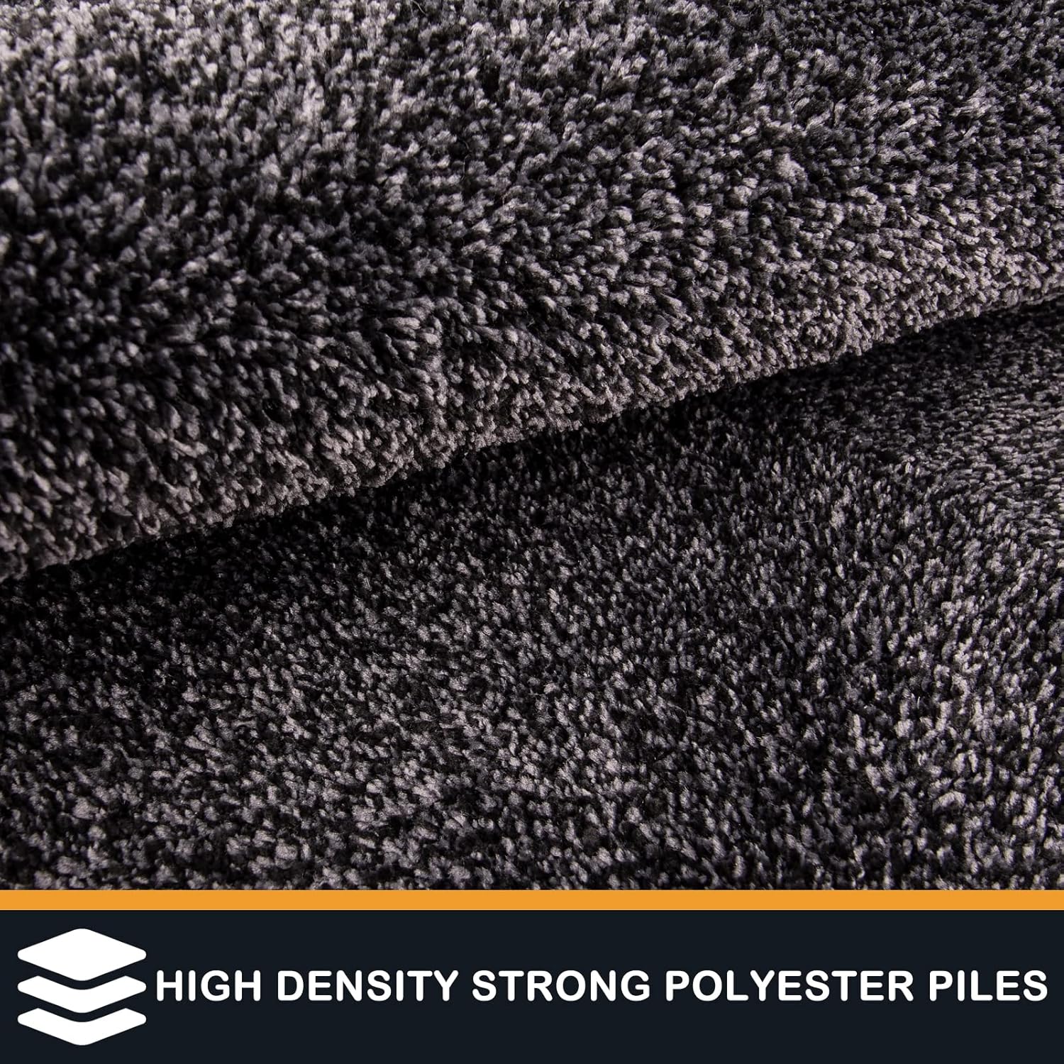 PURRUGS Easy Care Area Rug 4ft x 6ft, Non-Slip Machine Washable Entryway Rug, Dog Door Mat, Stain Resistant Accent Rug for Hallway, Living Room, Bedroom and Mudroom, Charcoal