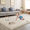 ILPEOD Baby Play Mat for Floor Tummy Time Nursery Rug Muscle Area Rug Playroom Rug Tatami Mat 6'7"x4'11" Memory Foam 1.3" Thick Crawling For Babies,Toddlers, Infants, Kids,Floor Mat(Grey)