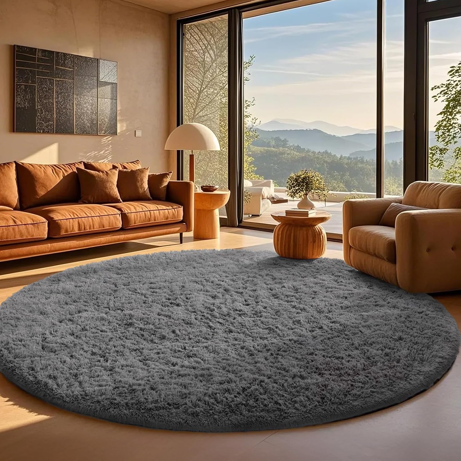 Ophanie 5x8 Blue Rugs for Living Room, Kids Nursery Rug Aesthetic, Playroom Navy Area Rugs for Boys Girls Teen Home Decor, Fluffy Fuzzy Soft Plush Shaggy Bedside Floor Bedroom Carpet for Teen