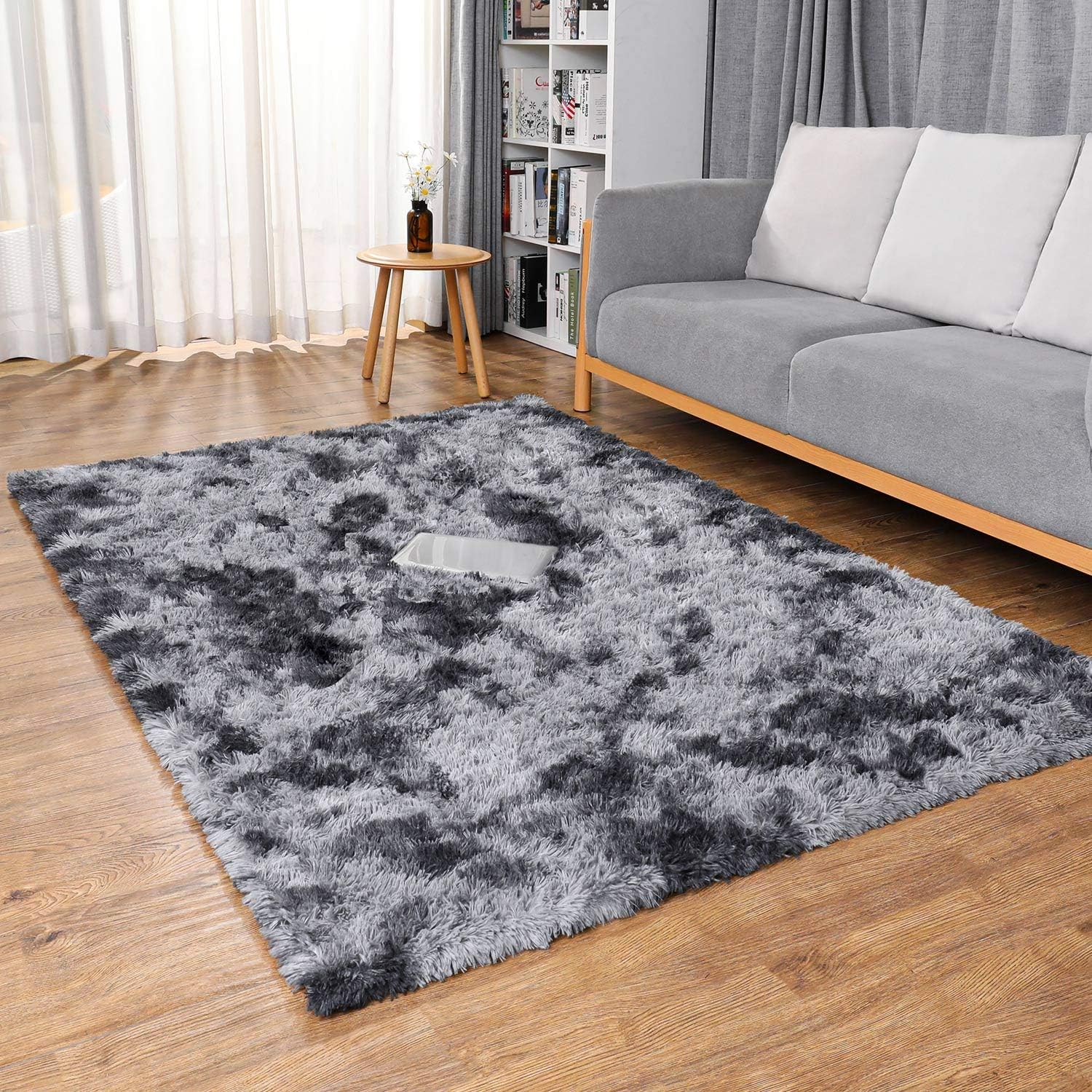 Ophanie 5x8 Blue Rugs for Living Room, Kids Nursery Rug Aesthetic, Playroom Navy Area Rugs for Boys Girls Teen Home Decor, Fluffy Fuzzy Soft Plush Shaggy Bedside Floor Bedroom Carpet for Teen
