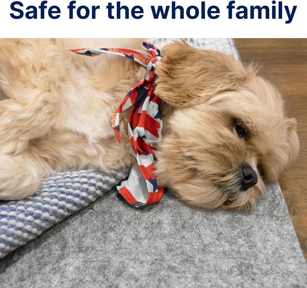 RUGPADUSA - Dual Surface - 8'x10' - 1/4" Thick - Felt + Rubber - Non-Slip Backing Rug Pad - Safe for All Floors