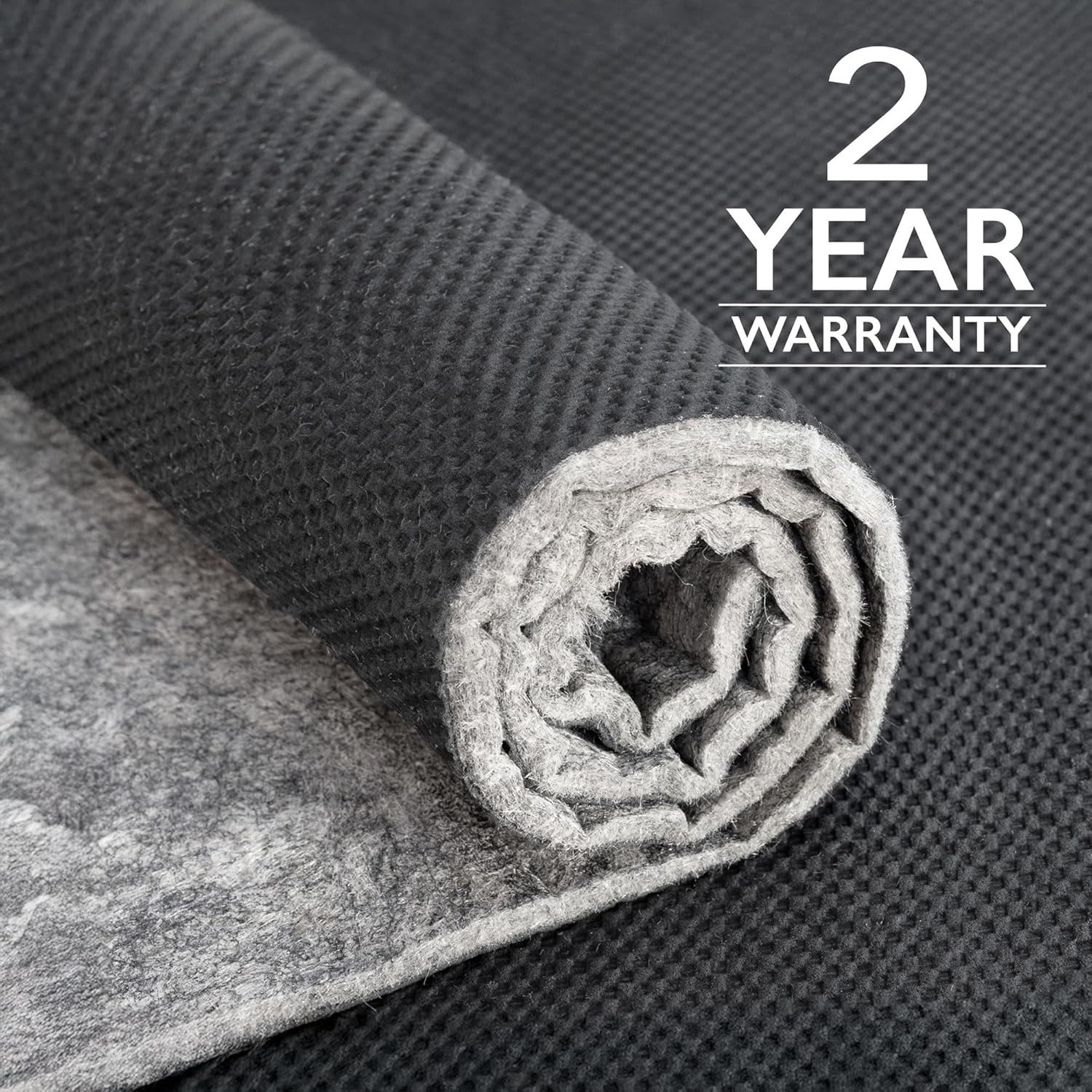 RUGPADUSA - Dual Surface - 8'x10' - 1/4" Thick - Felt + Rubber - Non-Slip Backing Rug Pad - Safe for All Floors