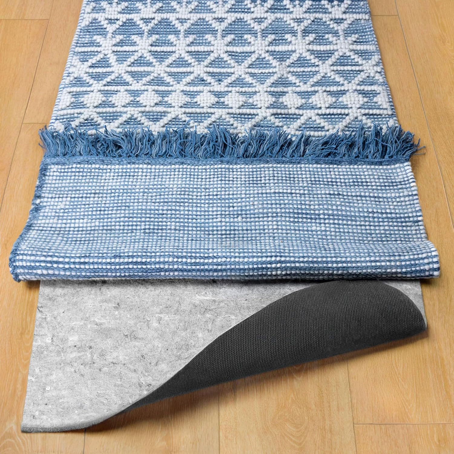 RUGPADUSA - Dual Surface - 8'x10' - 1/4" Thick - Felt + Rubber - Non-Slip Backing Rug Pad - Safe for All Floors