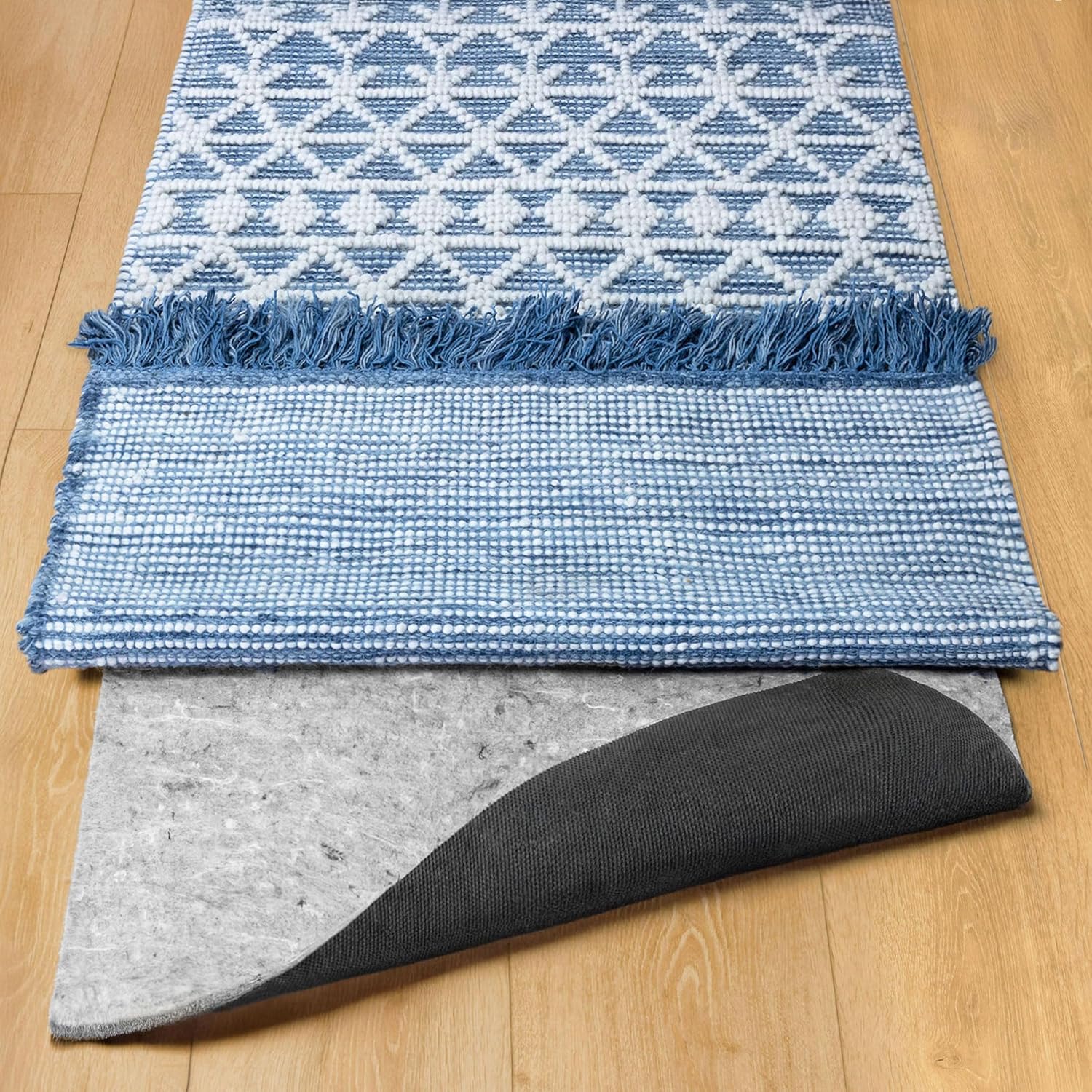 RUGPADUSA - Dual Surface - 8'x10' - 1/4" Thick - Felt + Rubber - Non-Slip Backing Rug Pad - Safe for All Floors